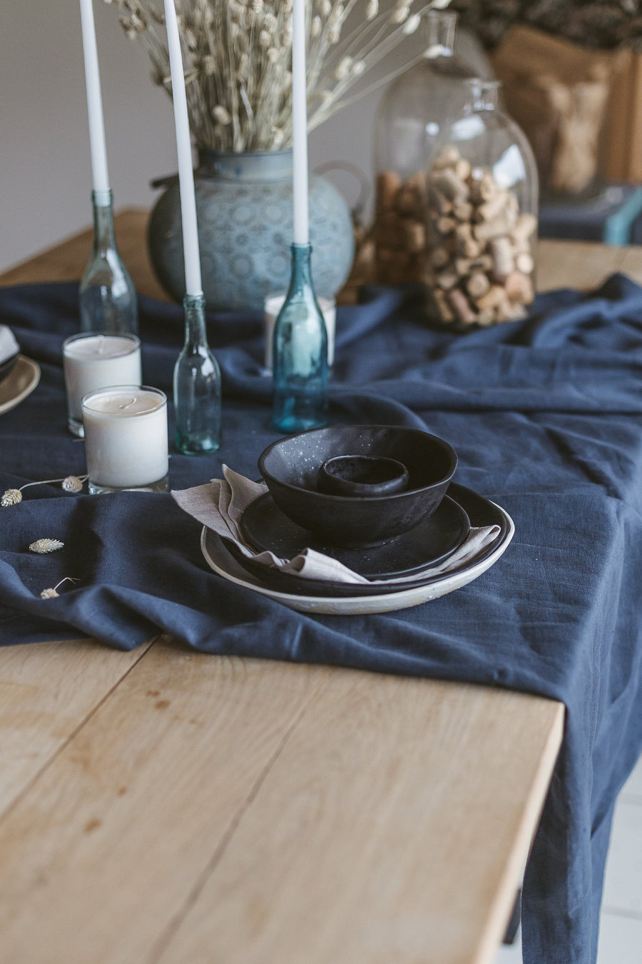 Coal Gray Linen Tablecloth