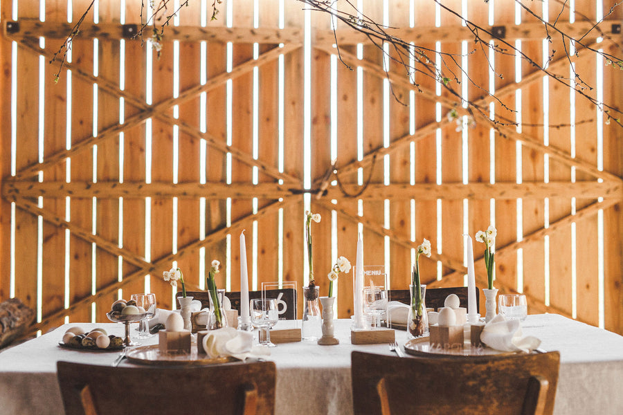 White Large Linen Tablecloth