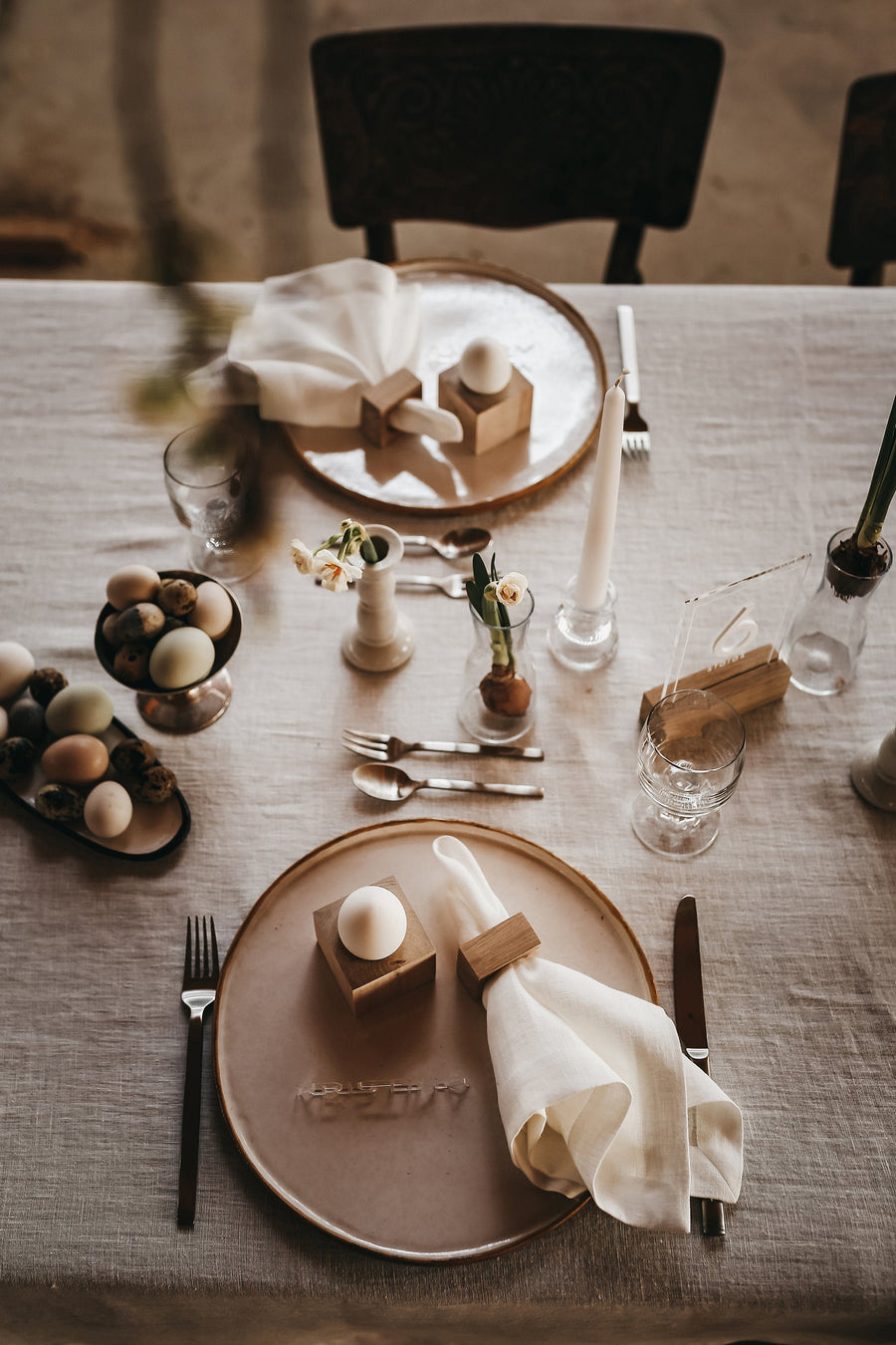 Off White Linen Napkins Set Of 2 Mitered Corners