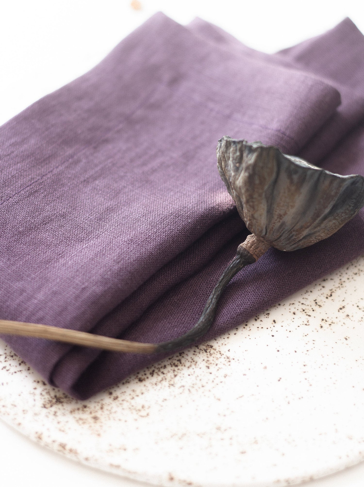 Plum Linen Napkins Set Of 2 Mitered Corners