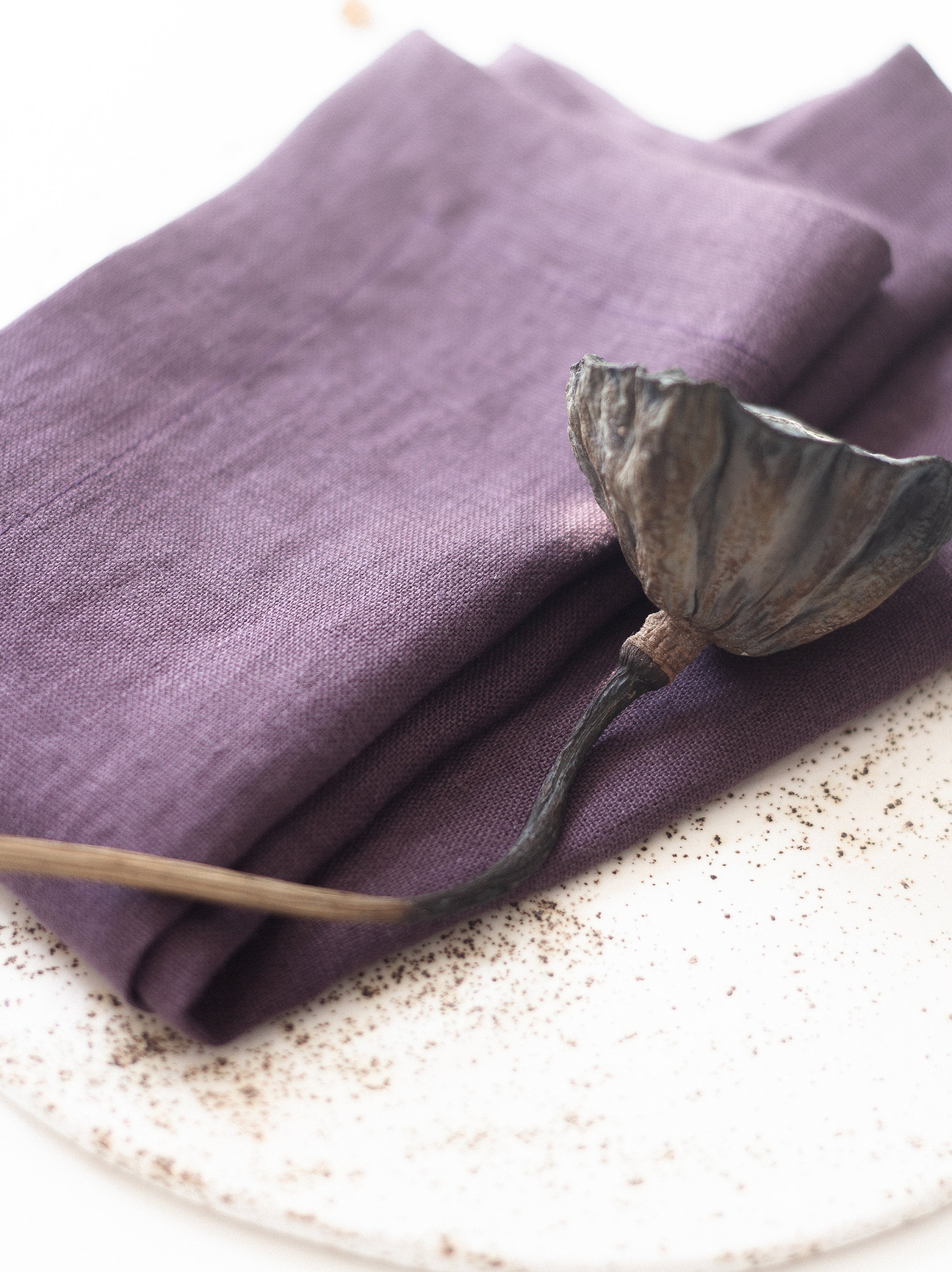 Plum Linen Napkins Set Of 2 Mitered Corners
