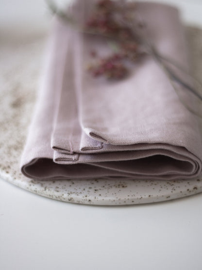 Pastel Pink Linen Napkins Set Of 2