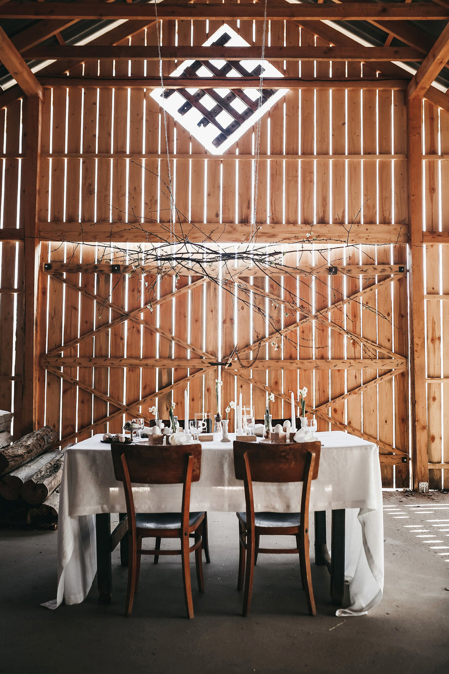 Natural Light Large Linen Tablecloth