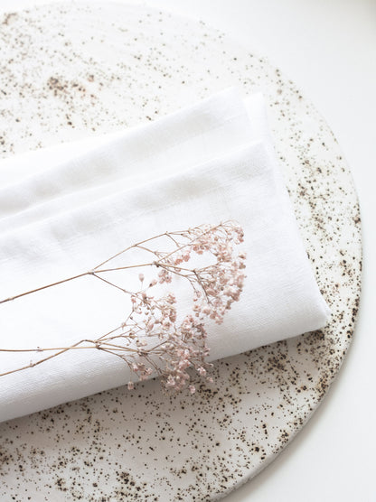 White Linen Napkins Set Of 2