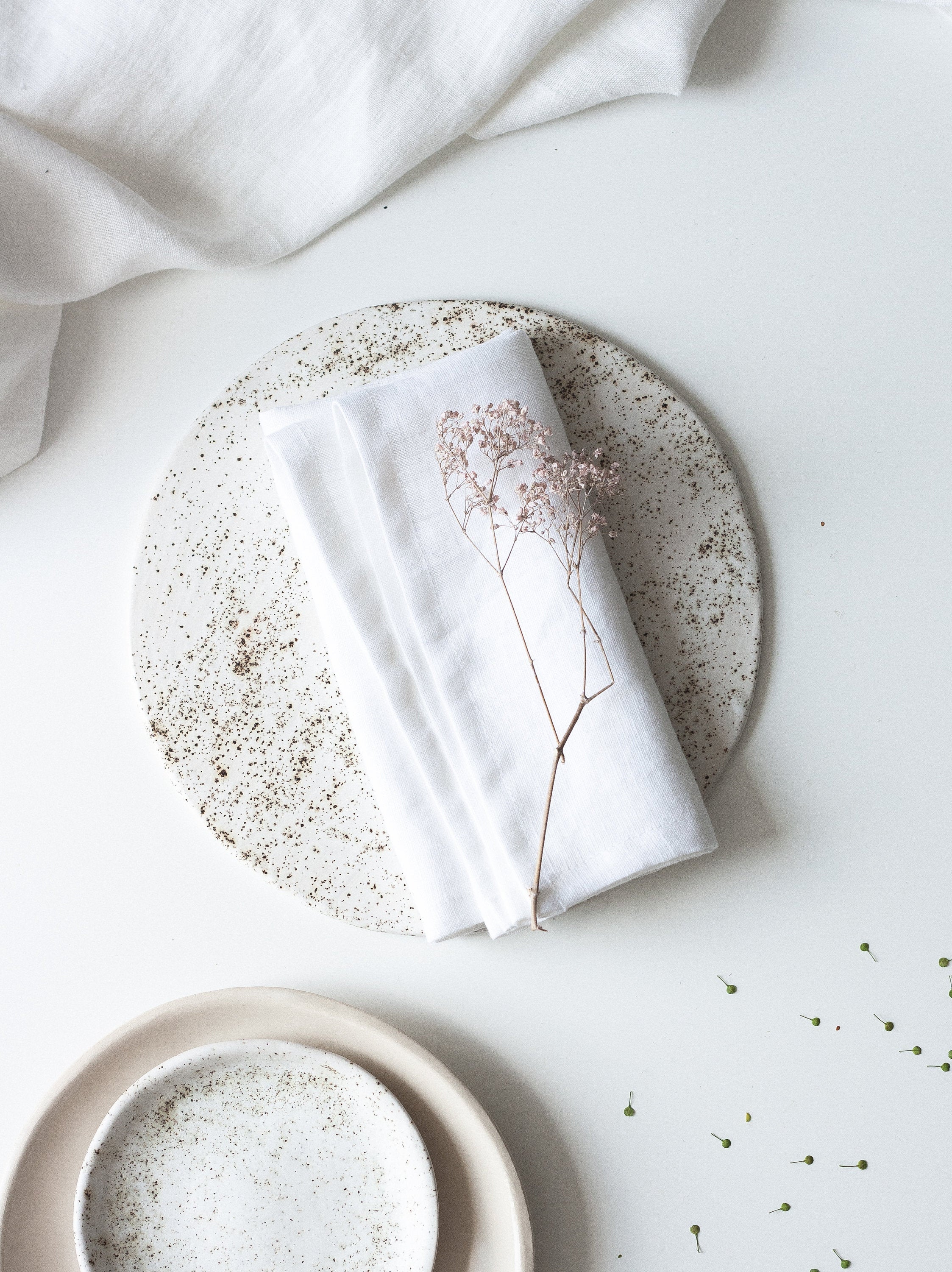White Linen Napkins Set Of 2