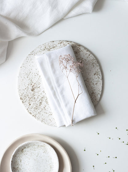 White Linen Napkins Set Of 2
