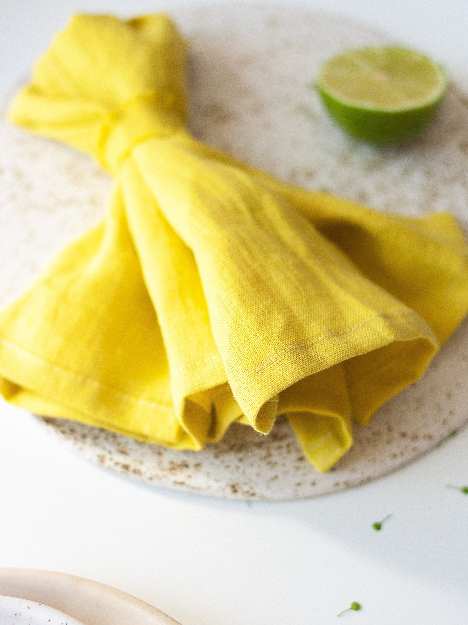 Chartreuse Yellow Linen Napkins Set Of 2