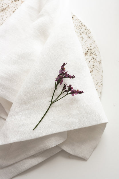 White Linen Napkins Set Of 2 Mitered Corners