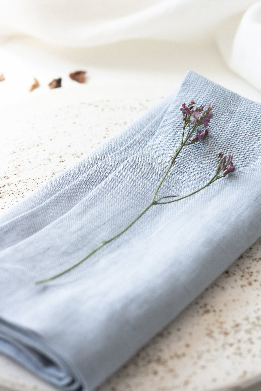 Ice Blue Linen Napkins Set Of 2 Mitered Corners