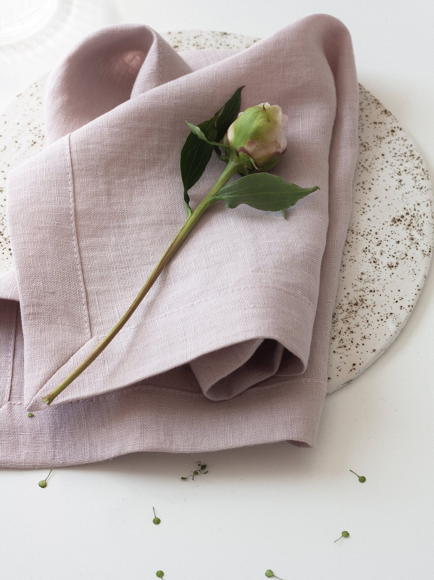 Pastel Pink Linen Napkins Set Of 2 Mitered Corners