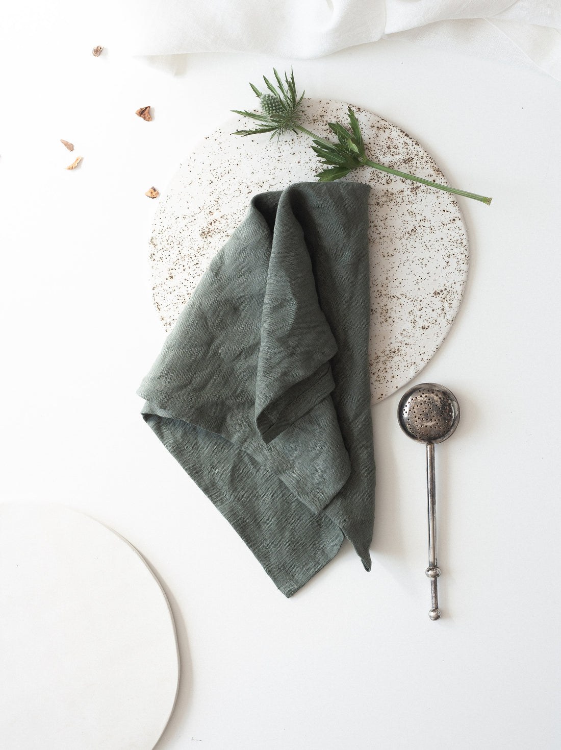 Safari Green Linen Napkins Set Of 2