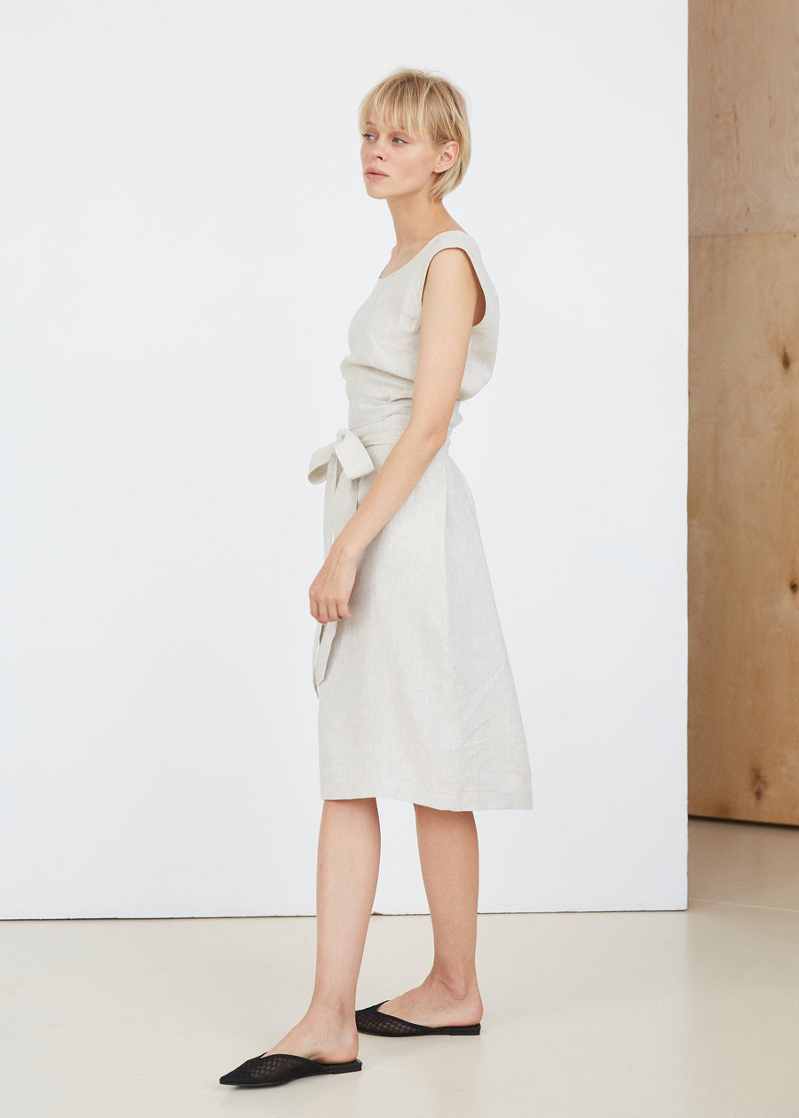 Natural Light Linen Dress