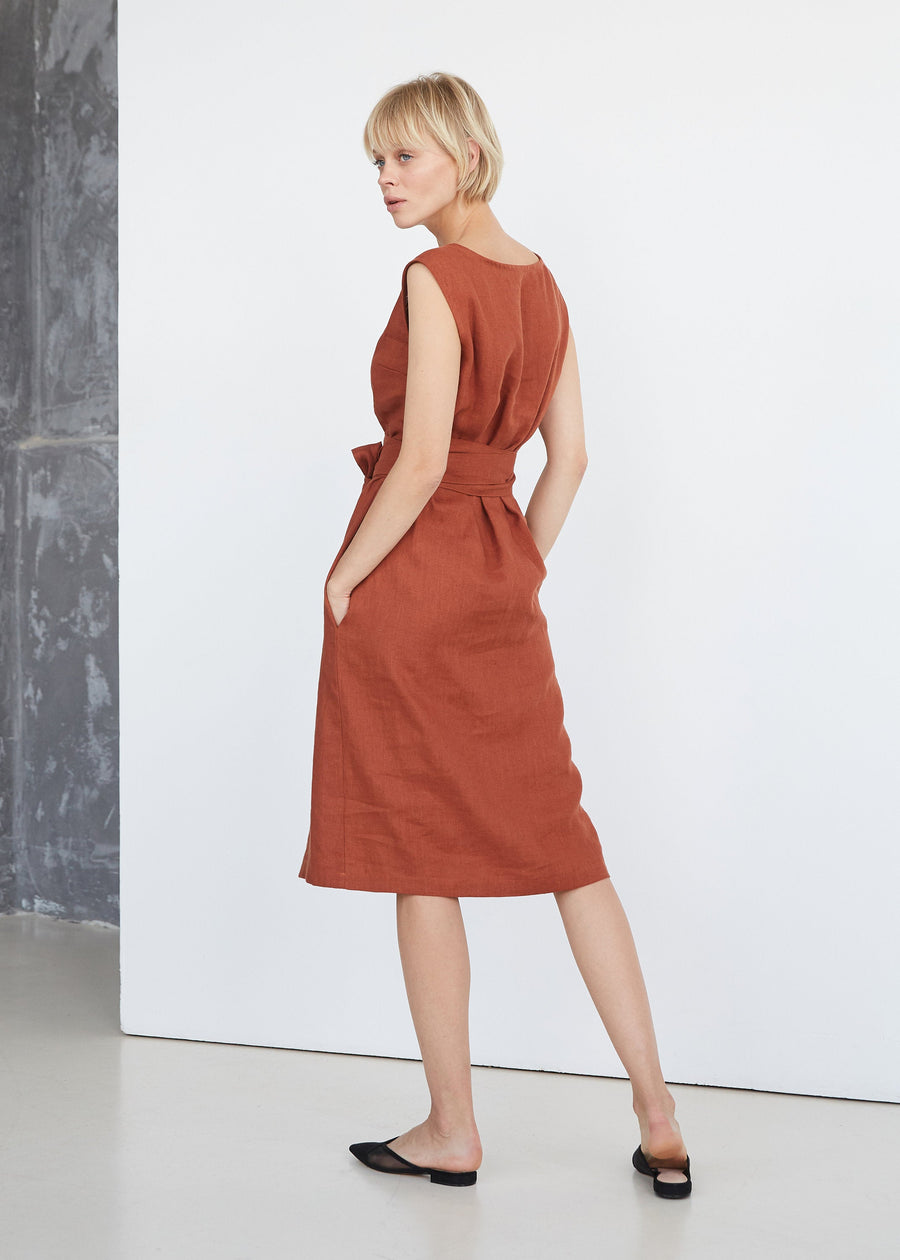 Rusty Linen Dress