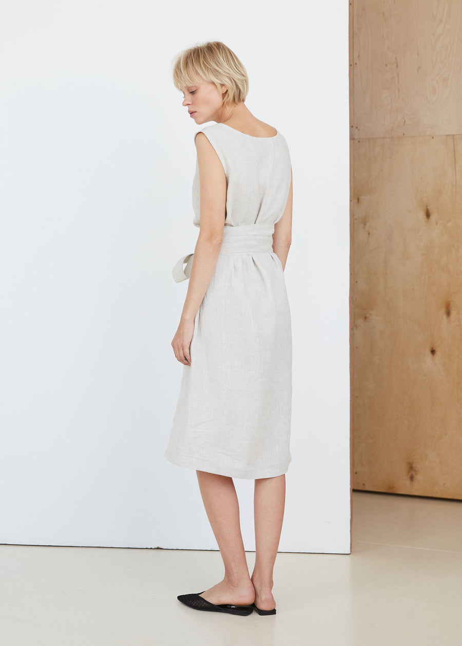 Natural Light Linen Dress