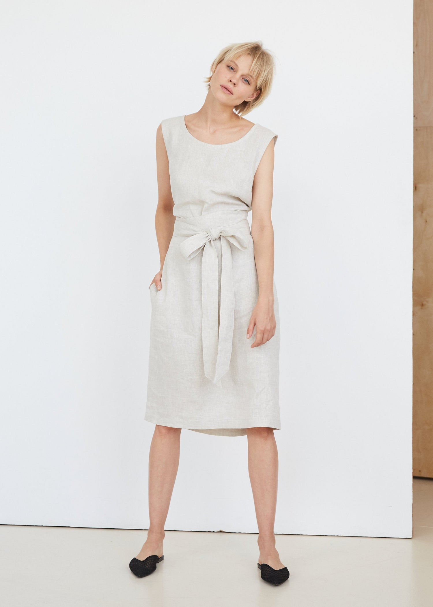 Natural Light Linen Dress
