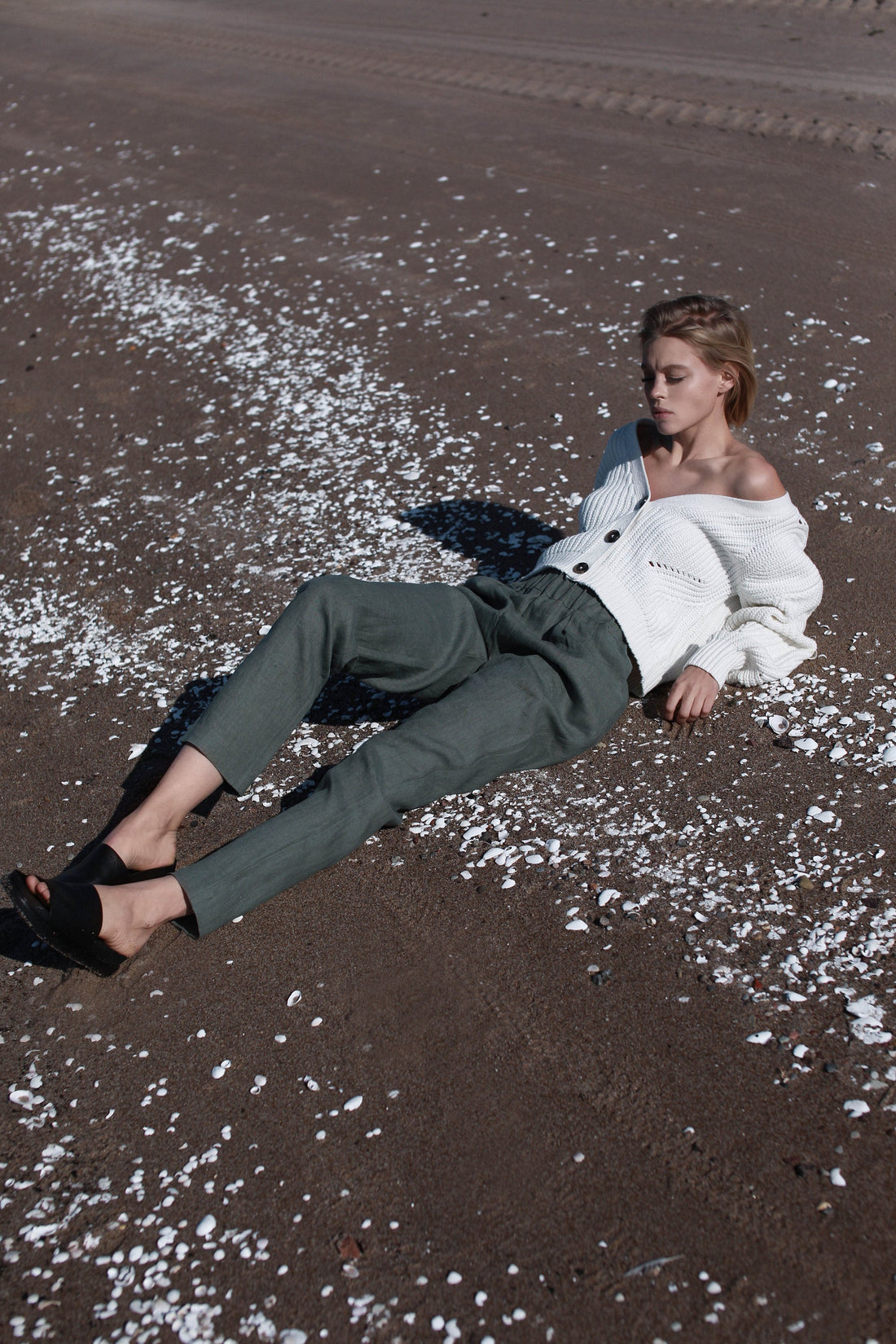 Safari Green Linen Pants