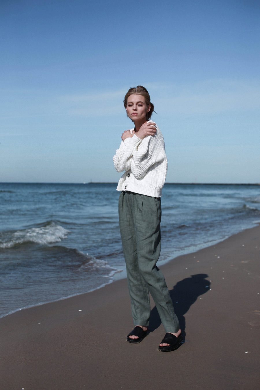 Safari Green Linen Pants