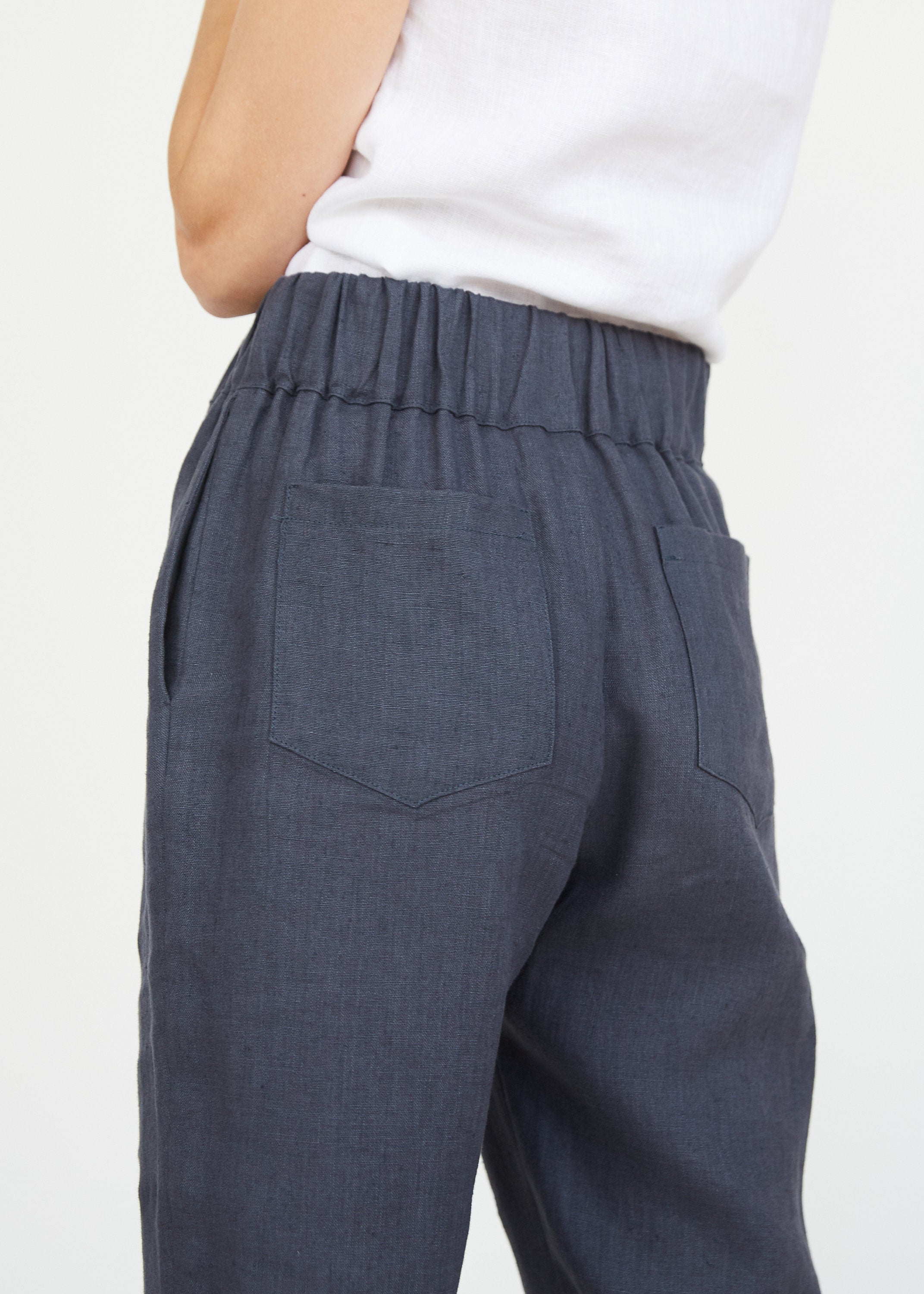 Coal Gray Linen Pants