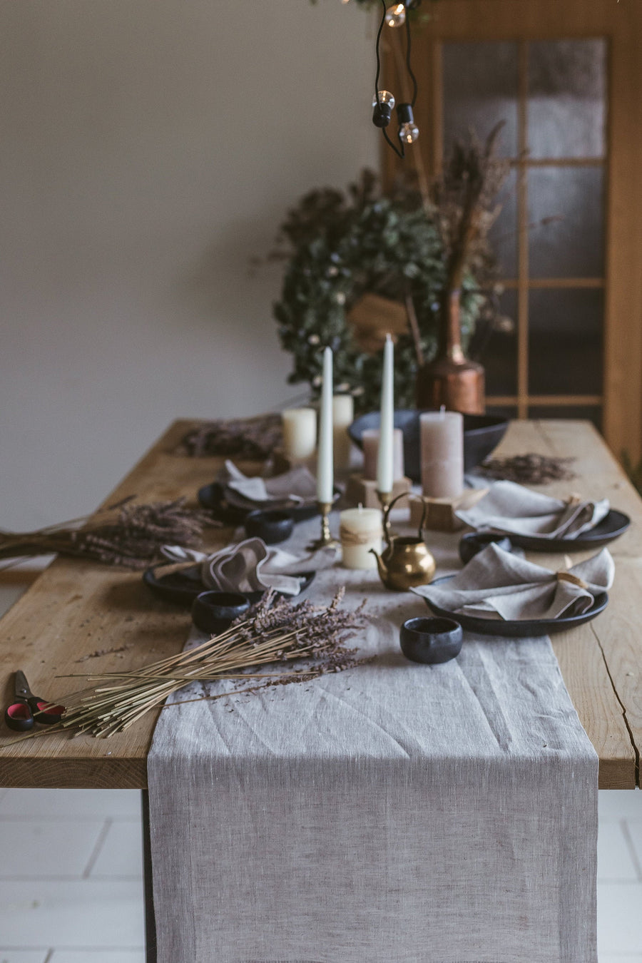 Natural Light Linen Table Runner