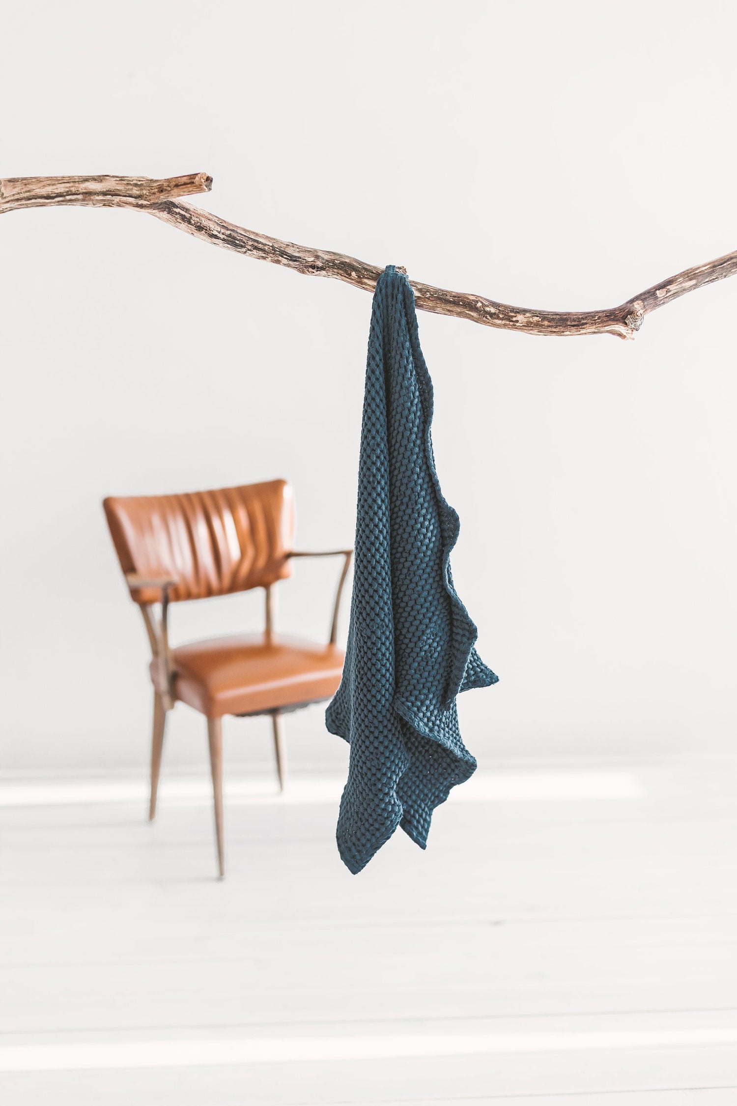 White Linen Waffle Bath Towel