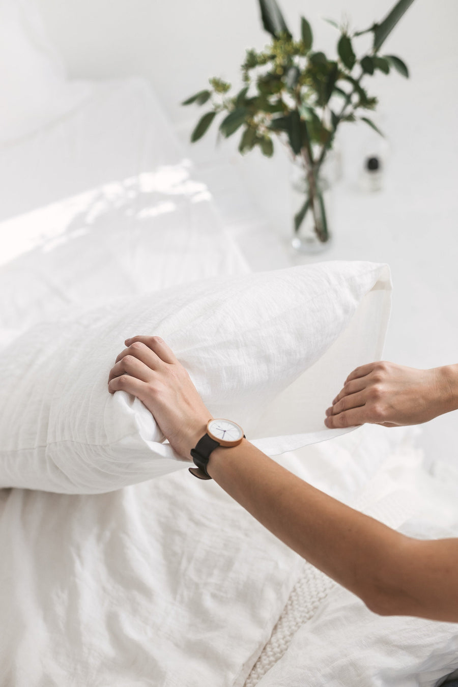 Plum Linen Pillow Case