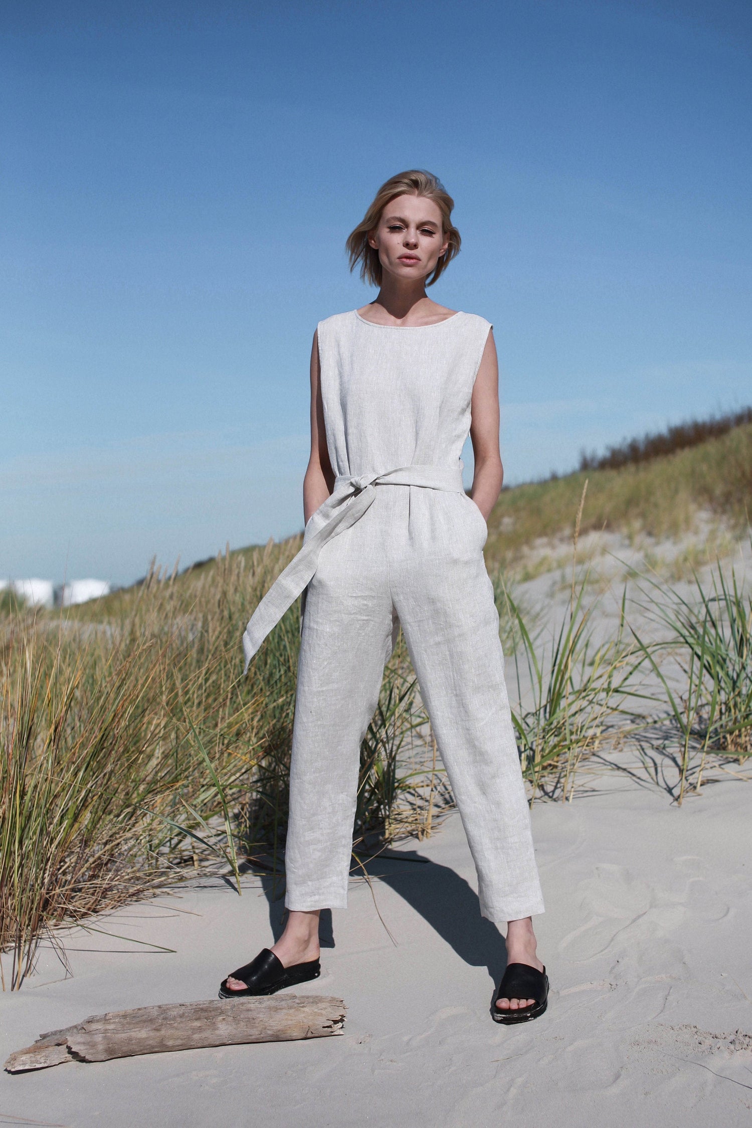 Natural Light Linen Jumpsuit