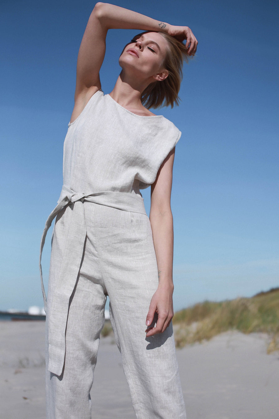 Natural Light Linen Jumpsuit