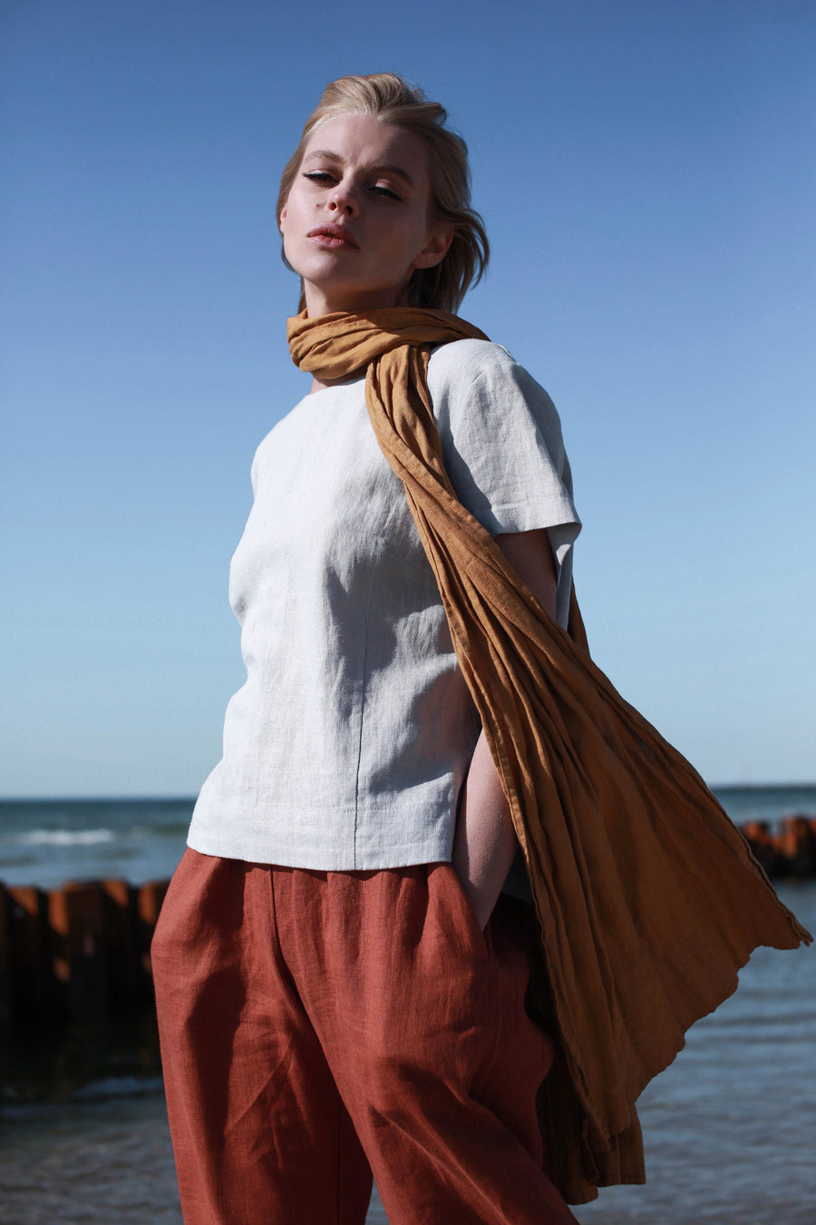 Rusty Linen Culottes