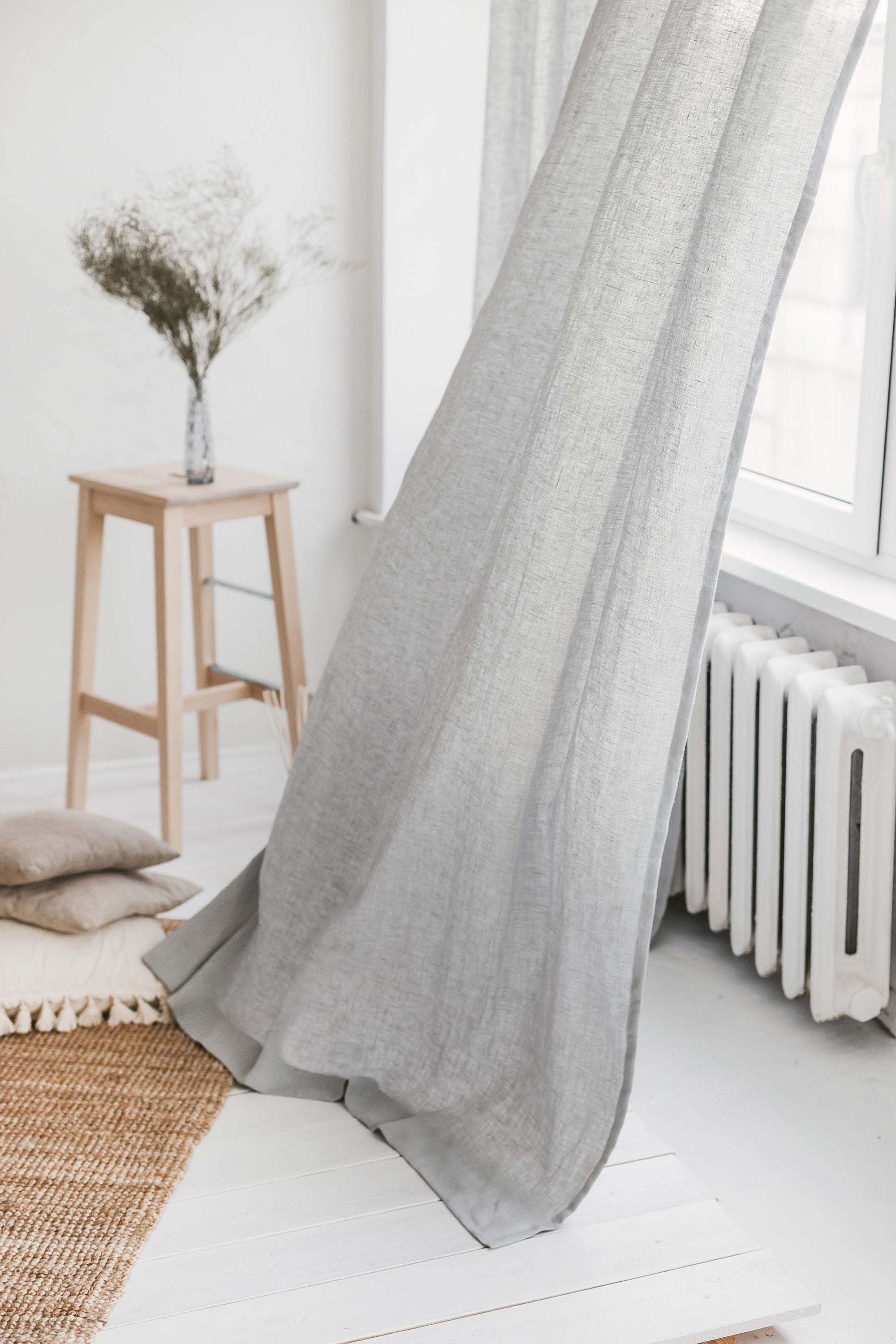 Cloud Gray Linen Curtain