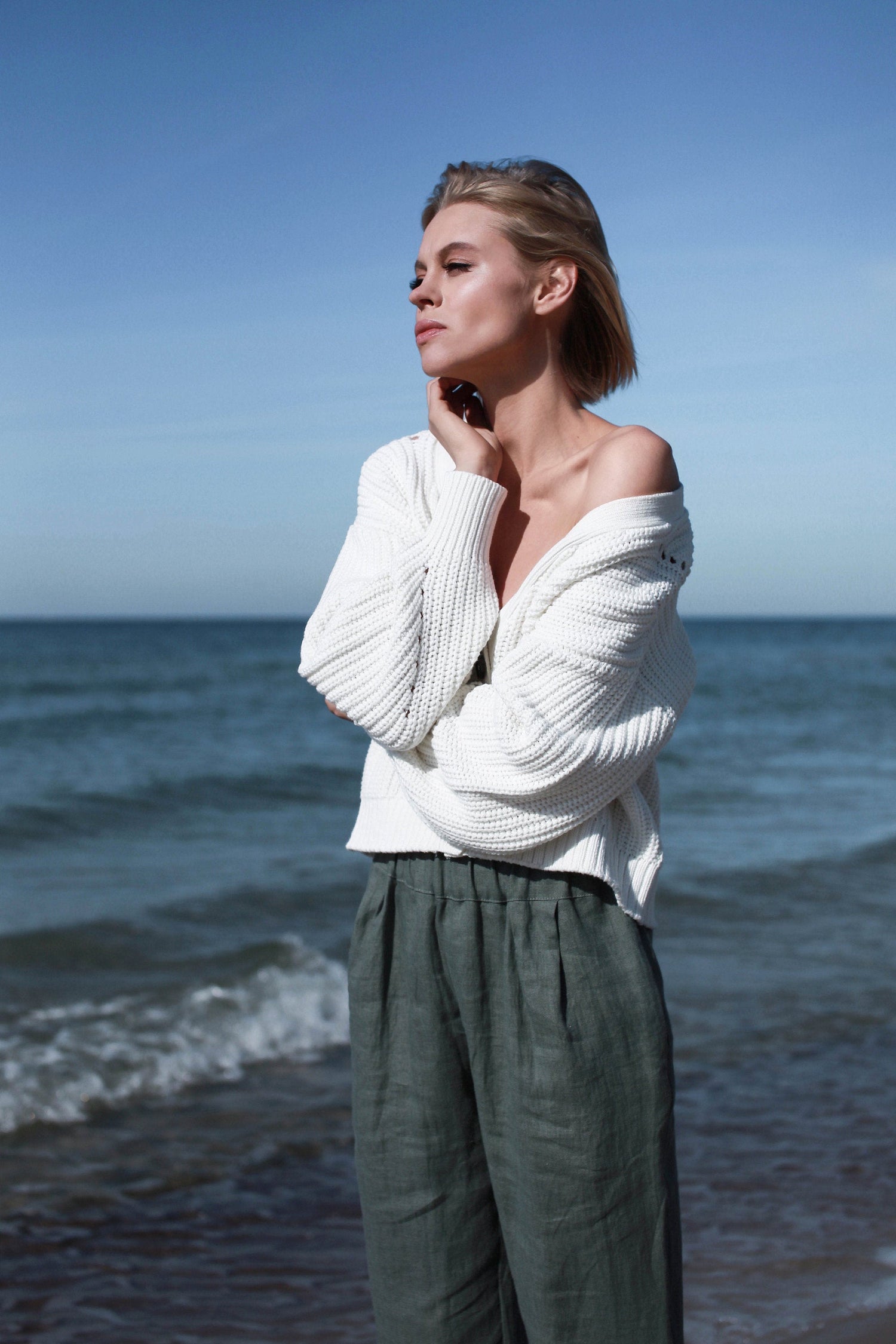 Safari Green Linen Pants