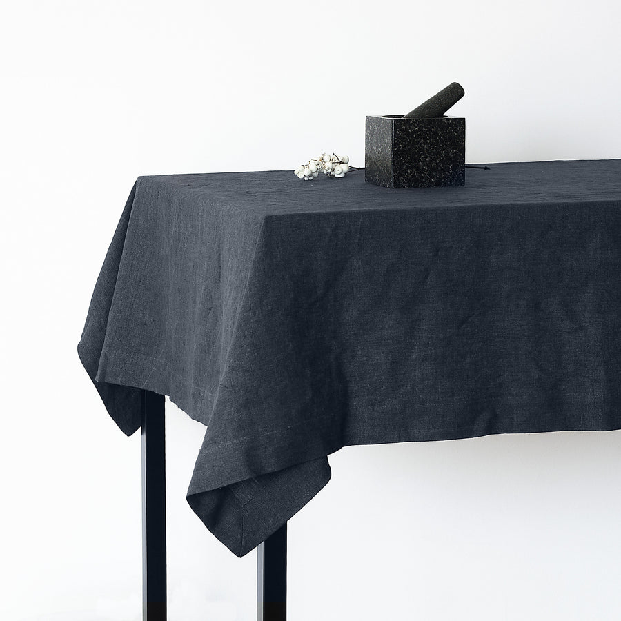 Coal Grey Linen Tablecloth