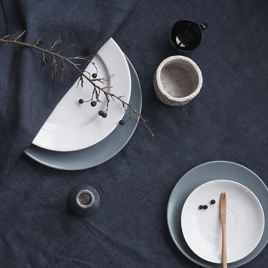 Coal Grey Linen Tablecloth