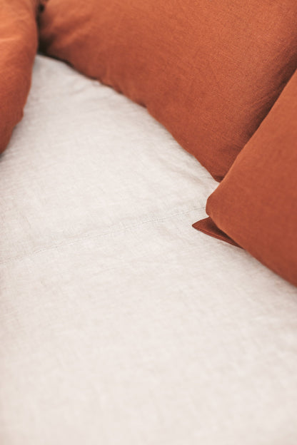 Cloud Gray Linen Flat Sheet