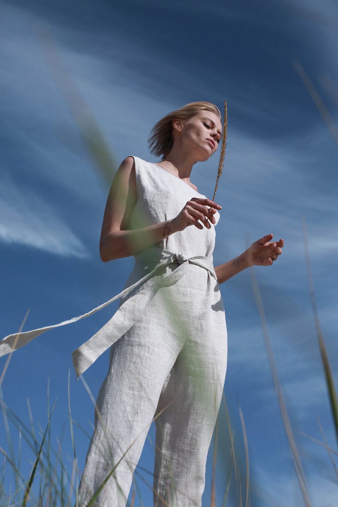 Natural Light Linen Jumpsuit