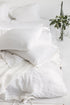 Set Of White Linen Duvet Cover And 2 Pillow Cases