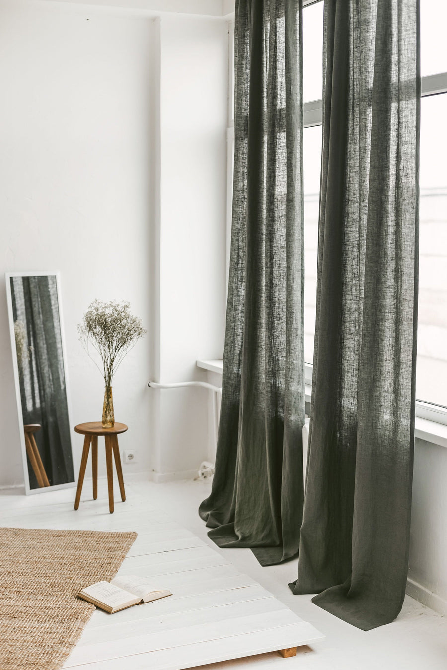 Walnut Brown Linen Curtain