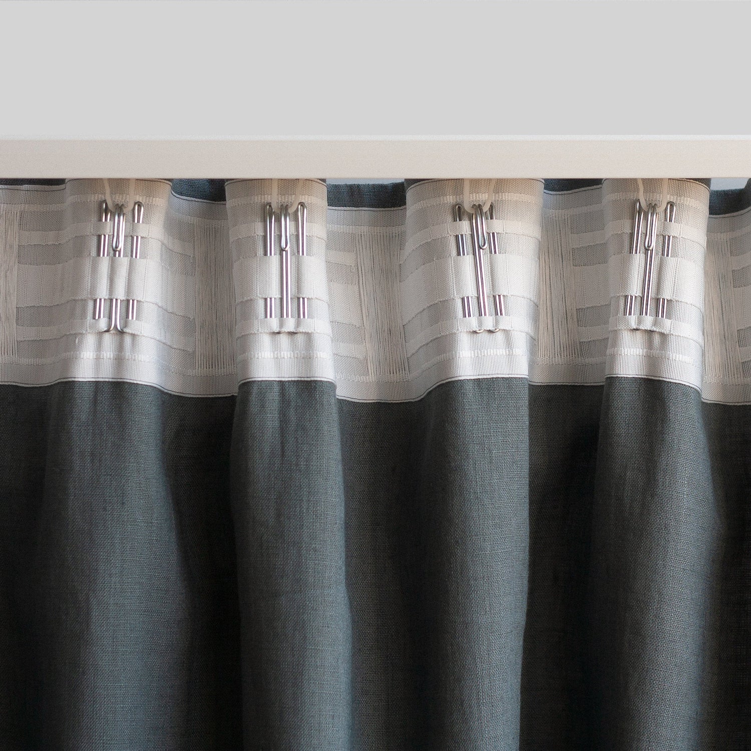 White Linen Curtain With Blackout Lining