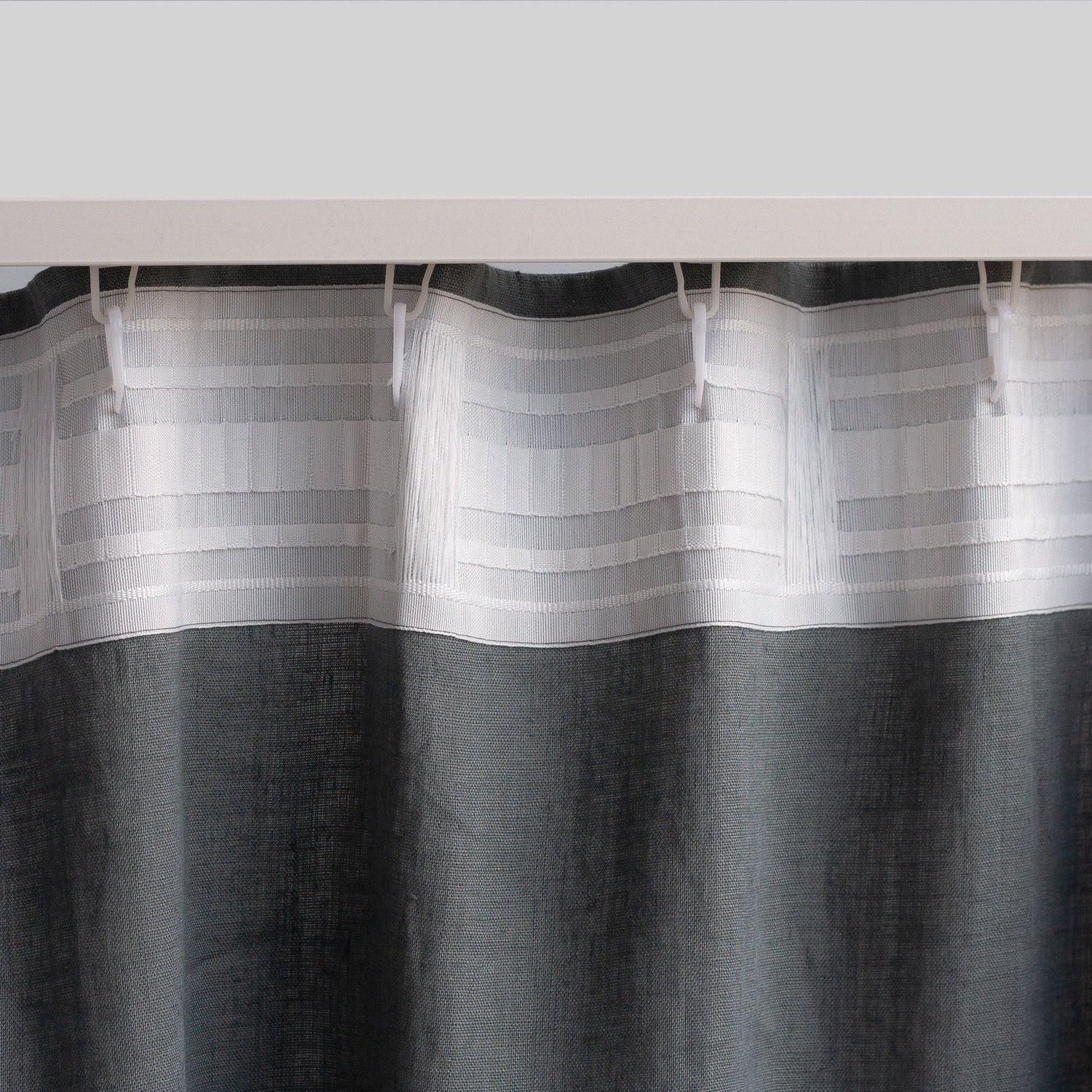 White Linen Curtain With Blackout Lining
