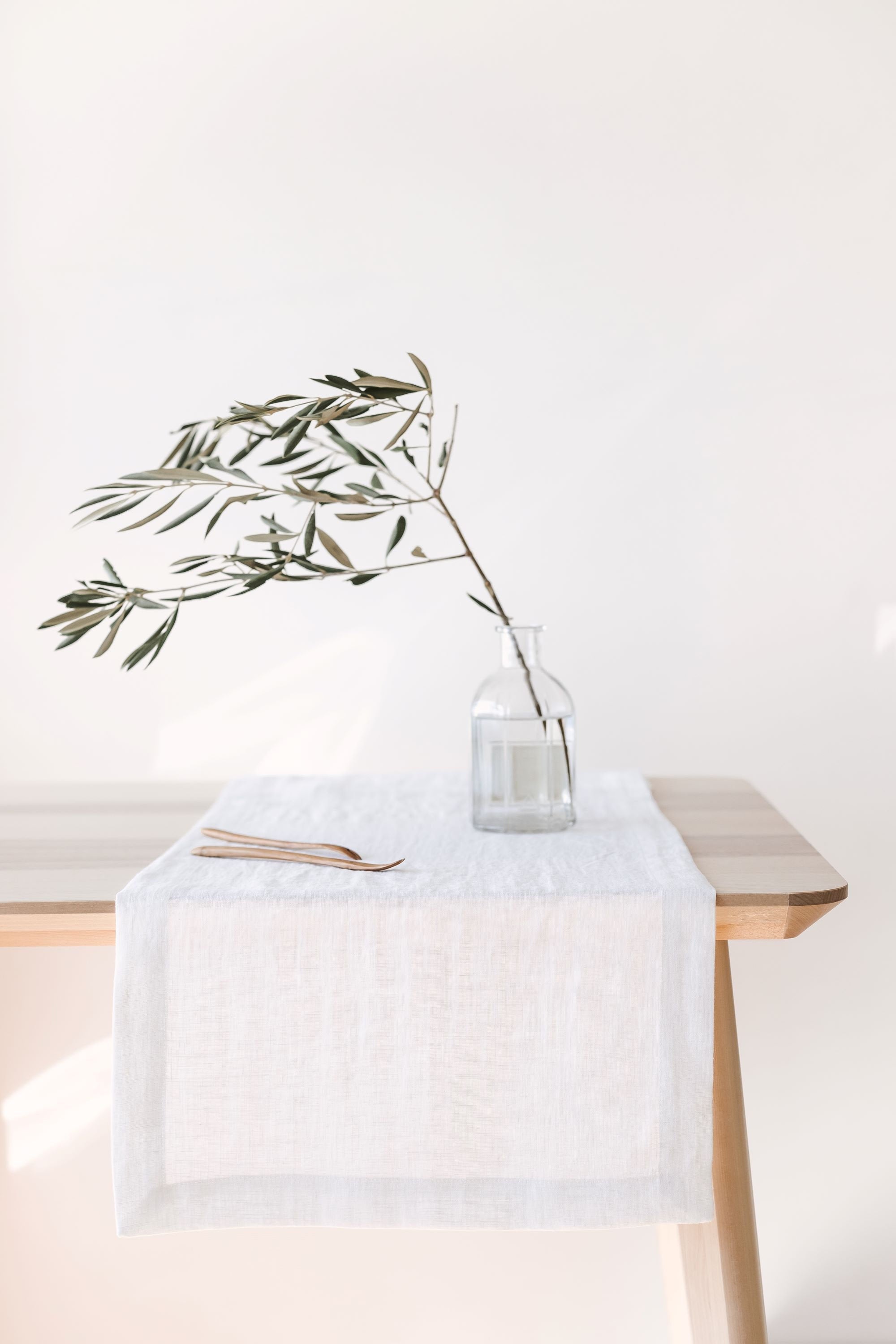 White Linen Table Runner