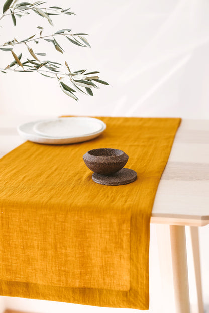Mustard Linen Table Runner