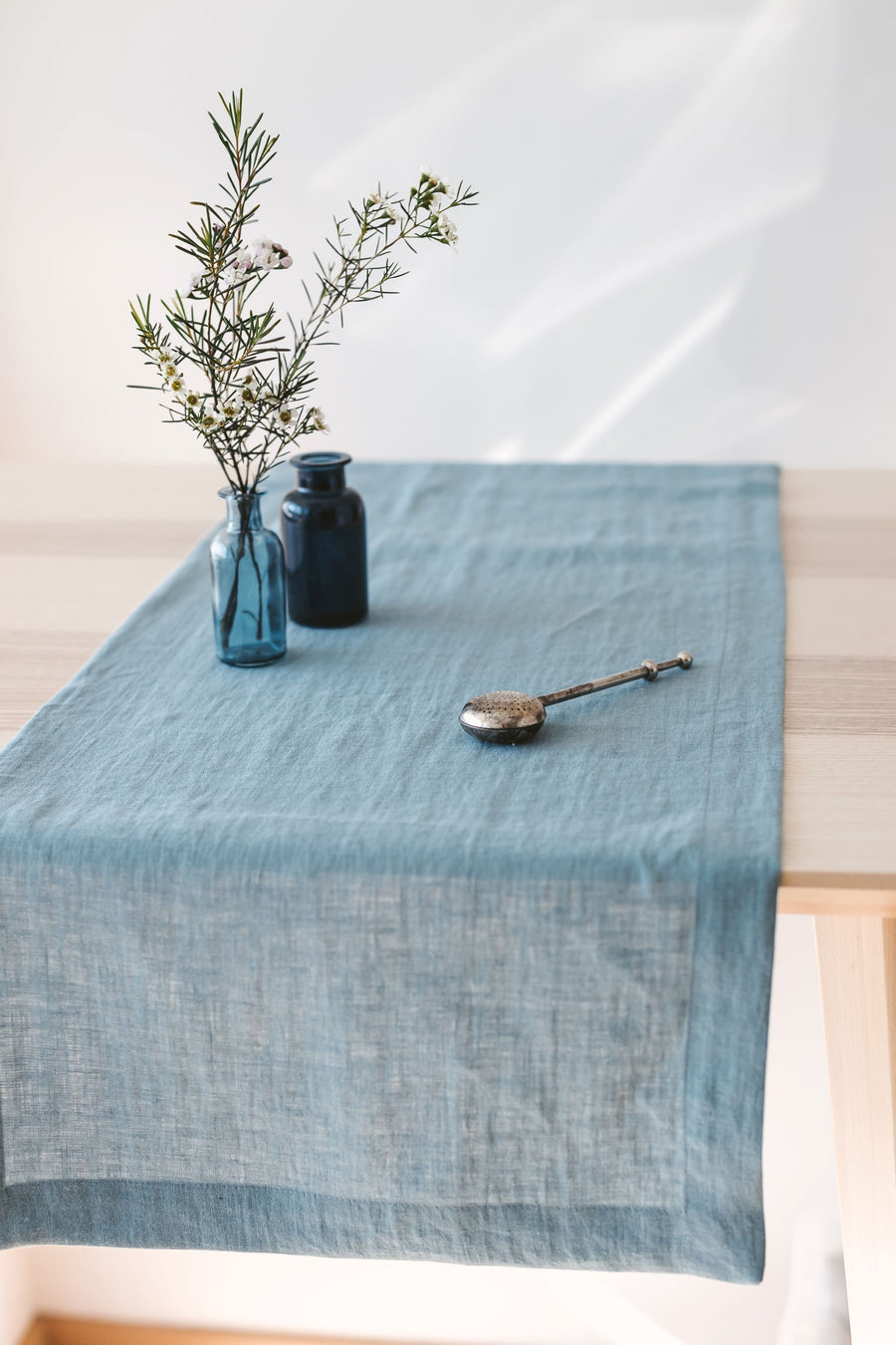 Dusty Aqua Linen Table Runner