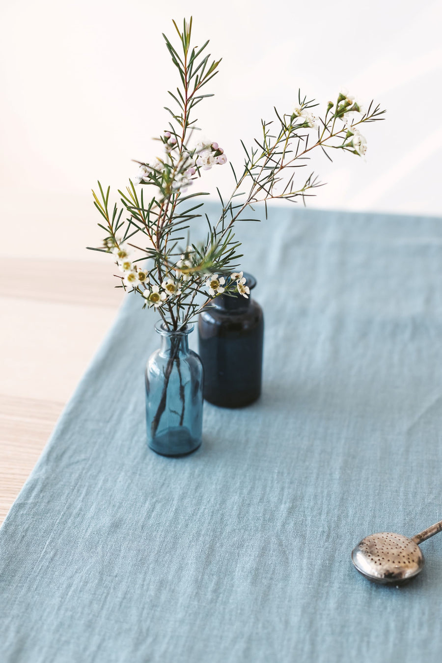 Dusty Aqua Linen Table Runner