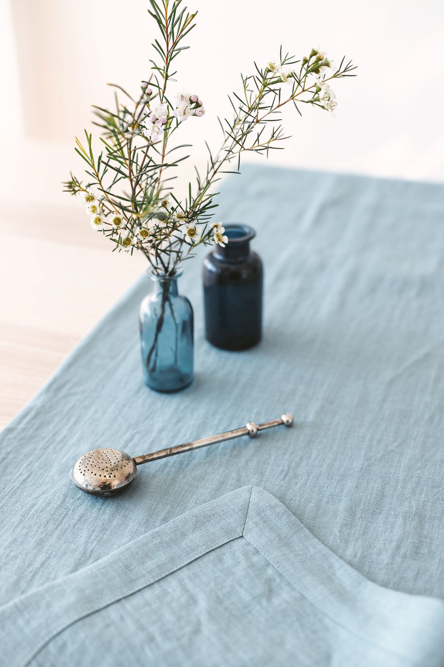 Dusty Aqua Linen Table Runner