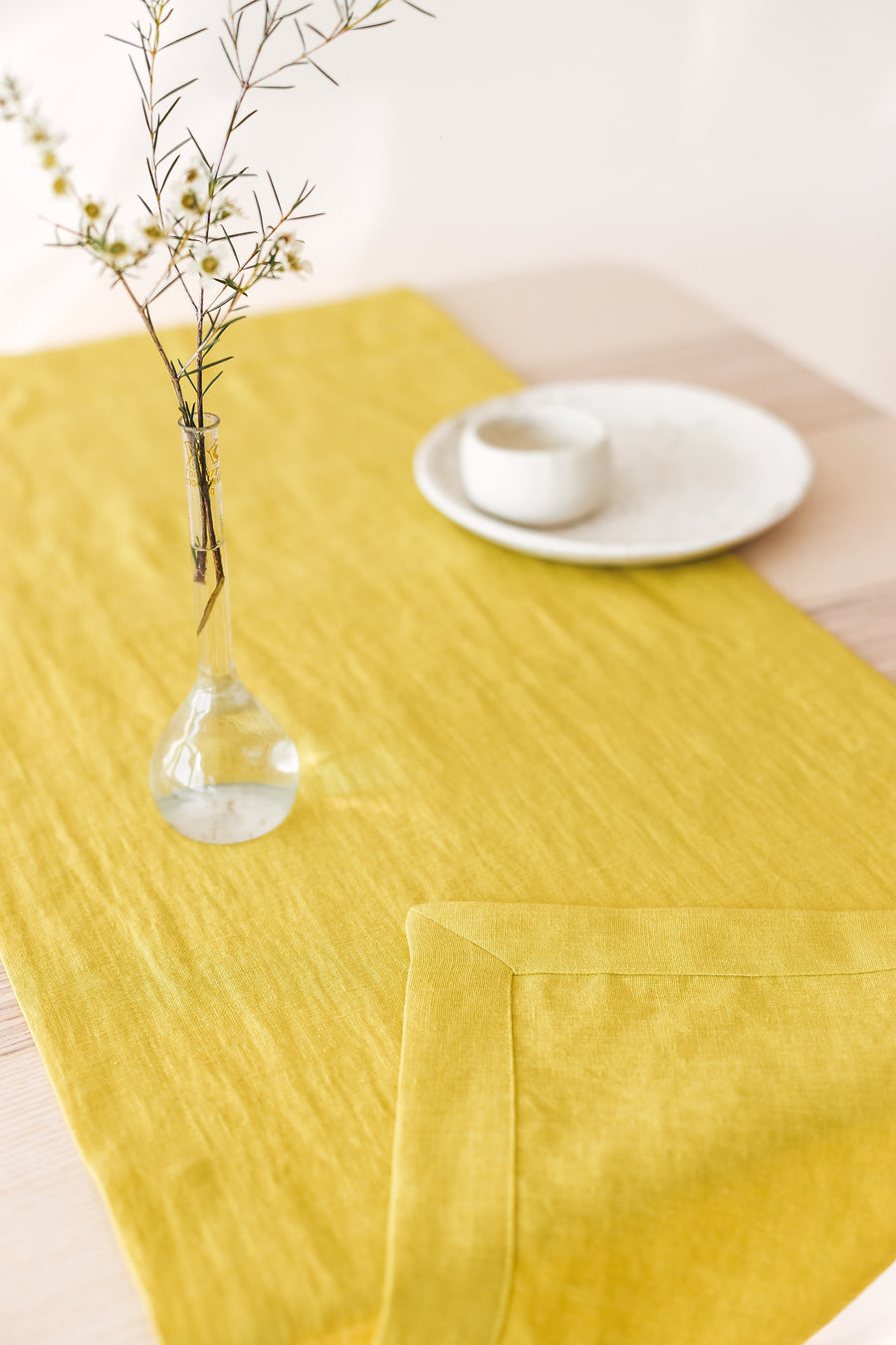 Natural Light Linen Table Runner