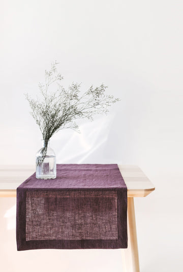 Plum Linen Table Runner