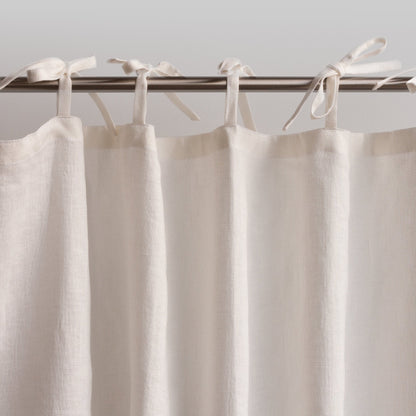 86.6&quot;/220 Cm Width Natural Light Linen Curtains With Tabs