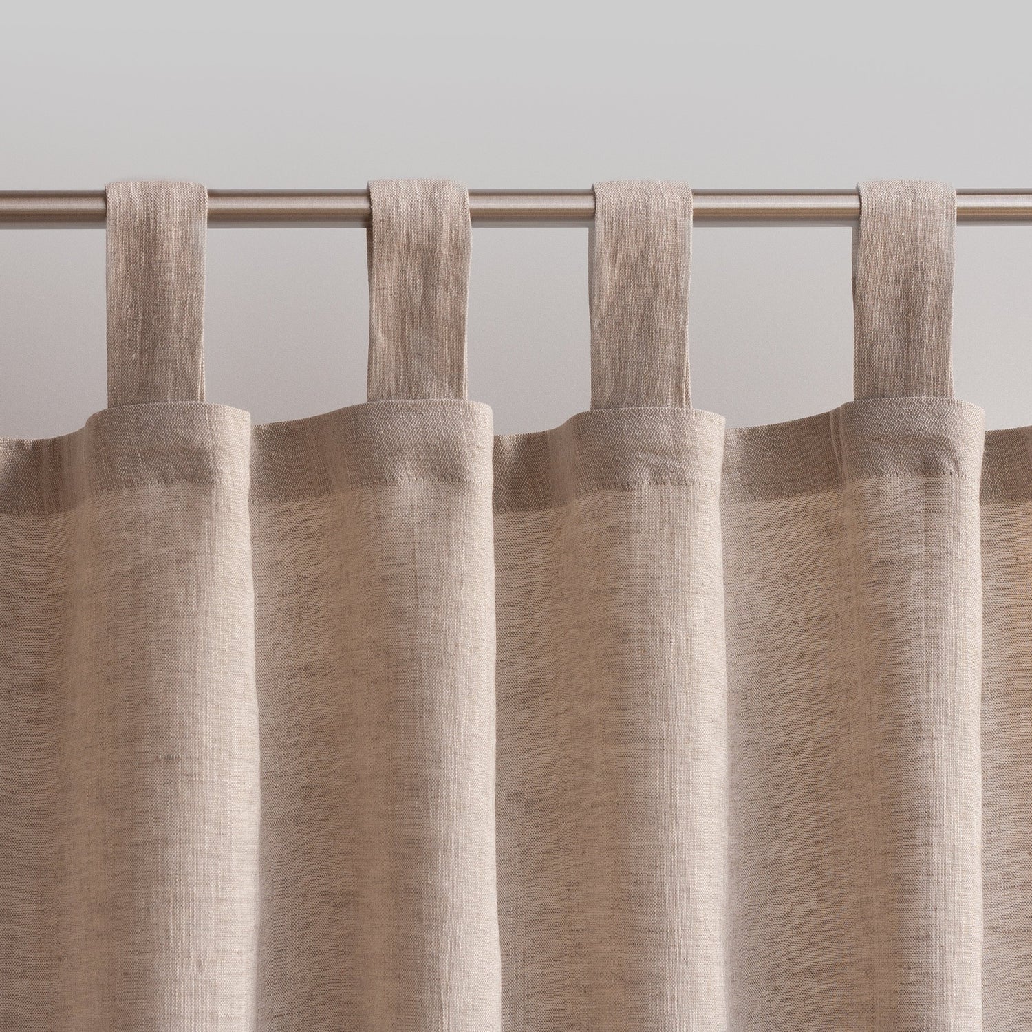 86.6&quot;/220 Cm Width Natural Light Linen Curtains With Tabs