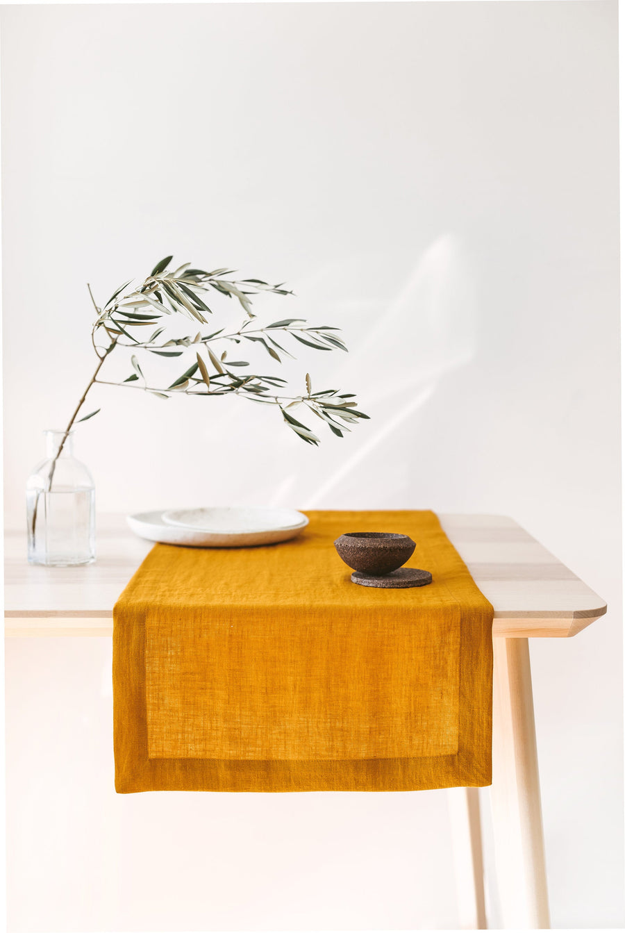 Safari Green Linen Table Runner