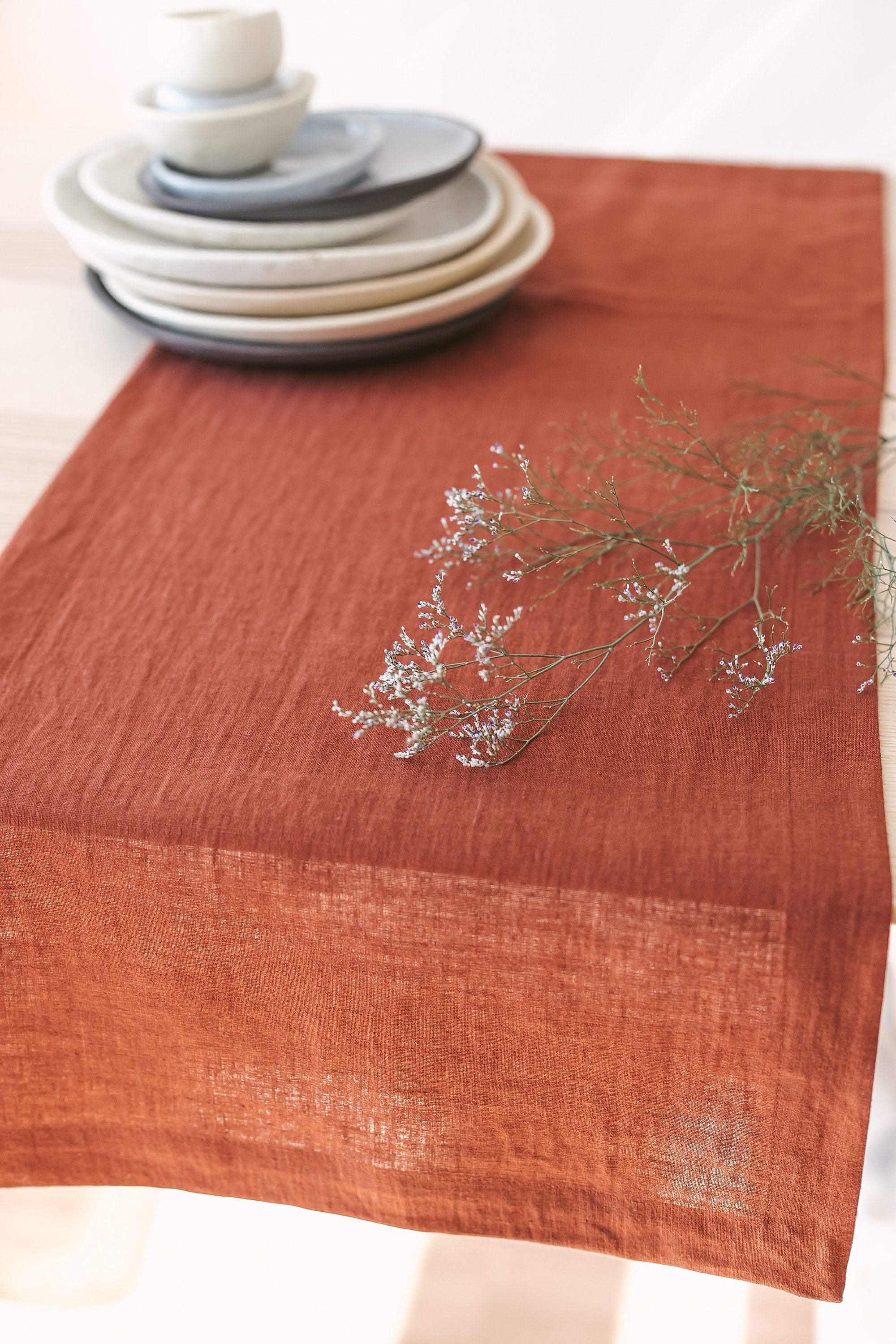 Rusty Linen Table Runner