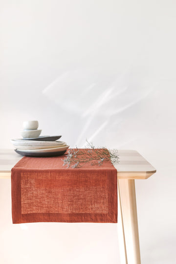 Rusty Linen Table Runner